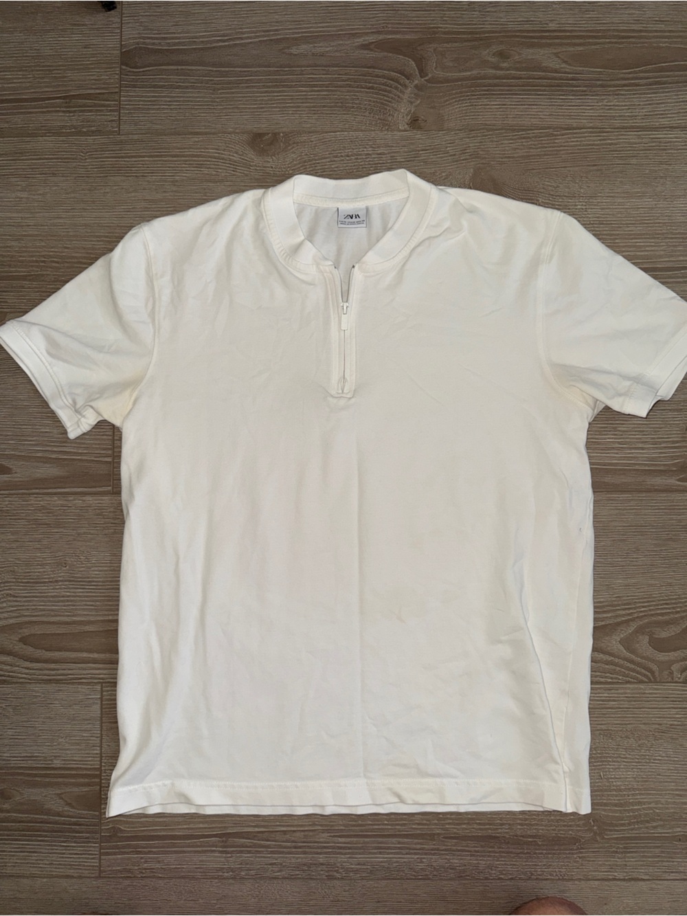 Zara Cream Zip-Front Bodysuit Top